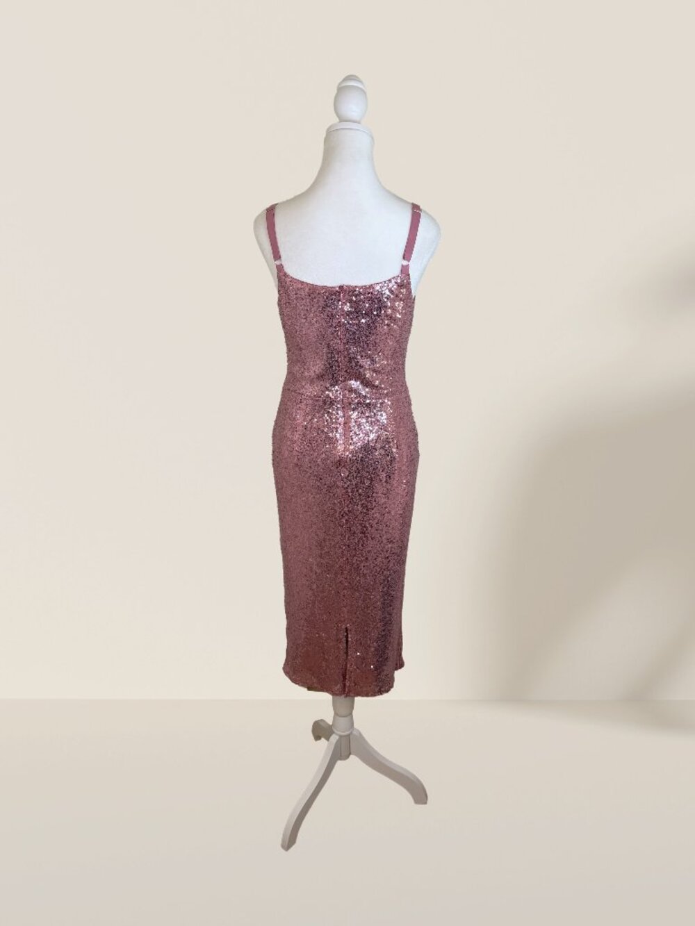 Hollywoodland Elle Rebel Rose Pink Sequin Malibu Wiggle Dress Sz M | Bodycon - Picture 6 of 11